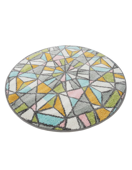 Multicolor 3' 3 x 3' 3 Whimsy Kids Round Area Rug for Baby Nursery, Toddler Playroom,  Bedrooms Playful Fun Design Easy Clean Carpet for Sale at Rug Engine