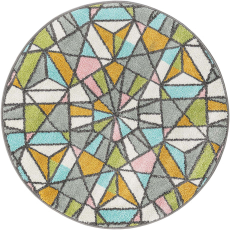 Multicolor 3' 3 x 3' 3 Whimsy Kids Round Rug