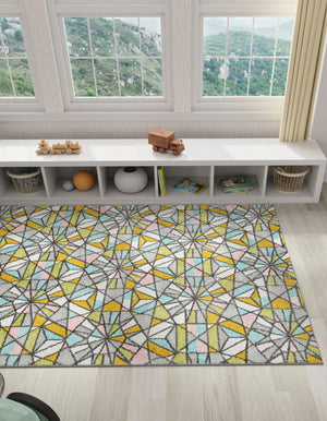 Multicolor 2' 2 x 3' 1 Whimsy Kids Rectangle Rug