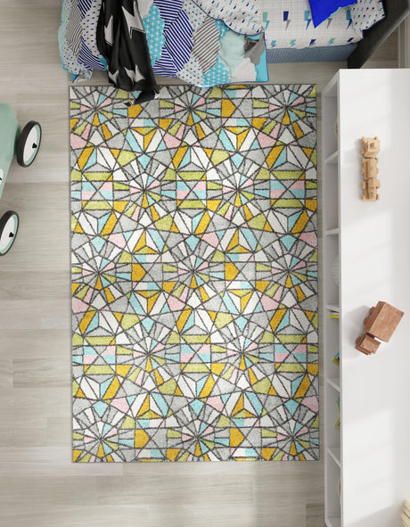 Multicolor 7' 10 x 10' Whimsy Kids Rectangle Area Rug for Baby Nursery, Toddler Playroom,  Bedrooms Playful Fun Design Easy Clean Carpet for Sale at Rug Engine