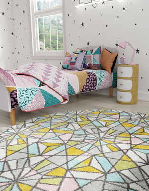 Multicolor 3' 3 x 3' 3 Whimsy Kids Round Rug