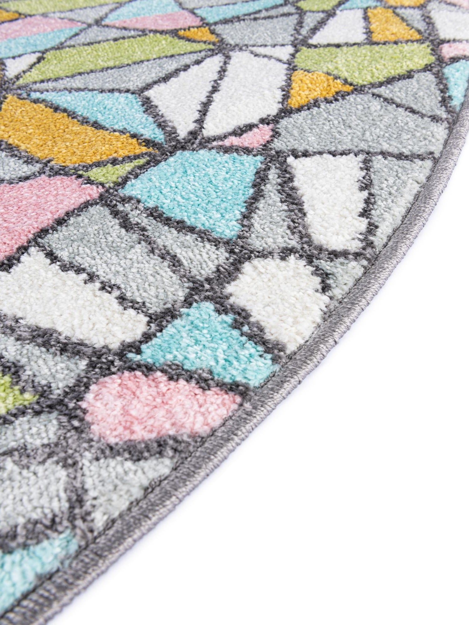 Multicolor 5' 1 x 5' 1 Whimsy Kids Round Area Rug for Baby Nursery, Toddler Playroom, Bedrooms