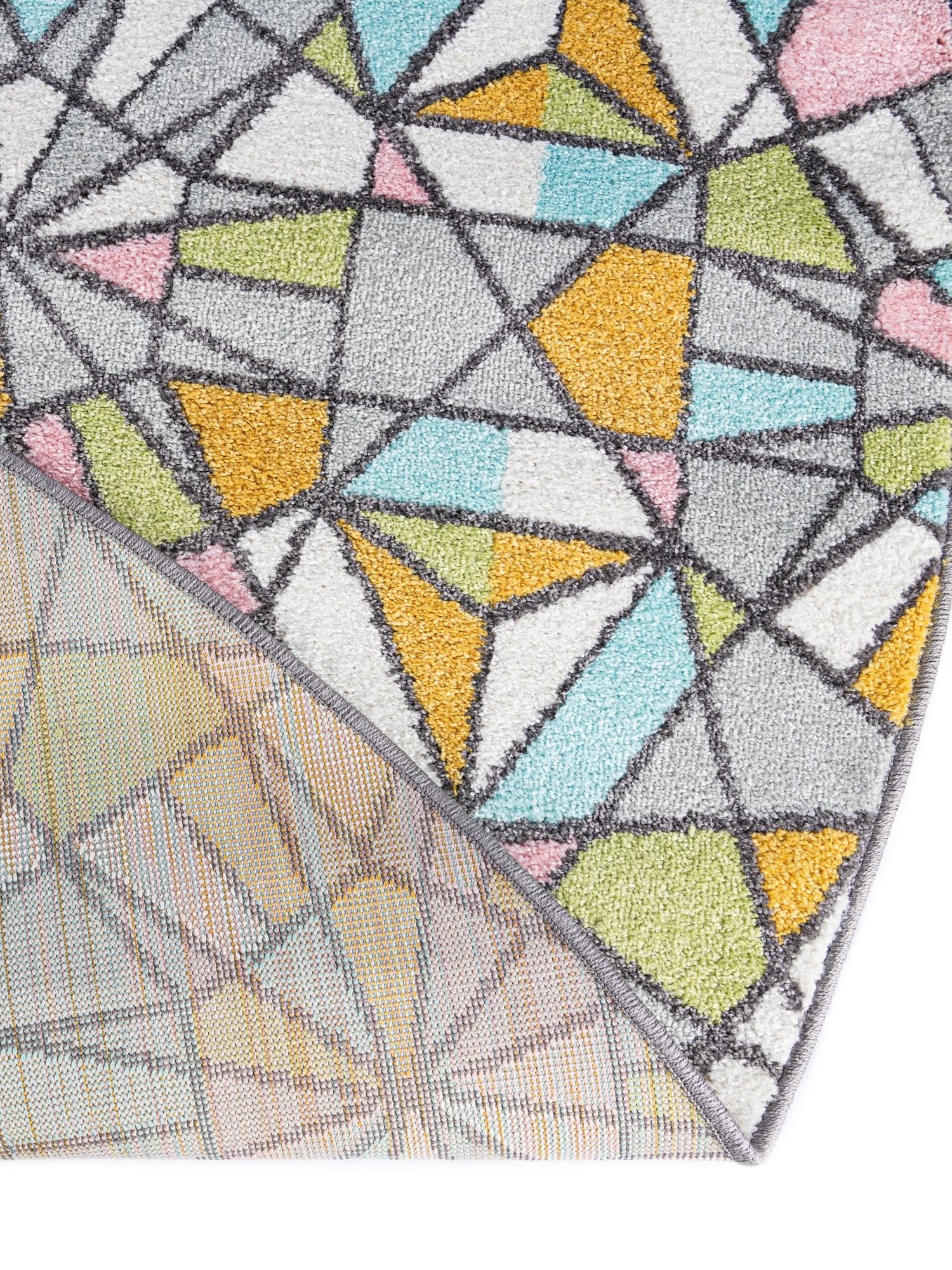 Multicolor 7' 10 x 7' 10 Whimsy Kids Round Area Rug for Baby Nursery, Toddler Playroom, Bedrooms