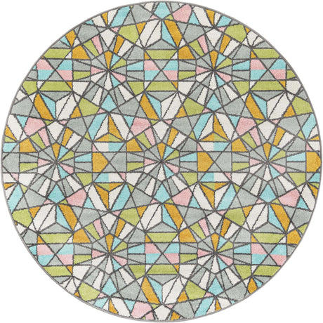 Multicolor 6' 1 x 6' 1 Whimsy Kids Round Rug
