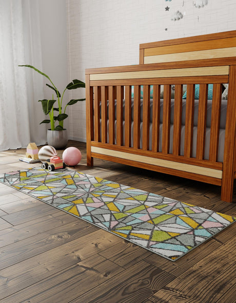 Multicolor 2' 2 x 5' 1 Whimsy Kids Runner Area Rug for Baby Nursery, Toddler Playroom,  Bedrooms Playful Fun Design Easy Clean Carpet for Sale at Rug Engine