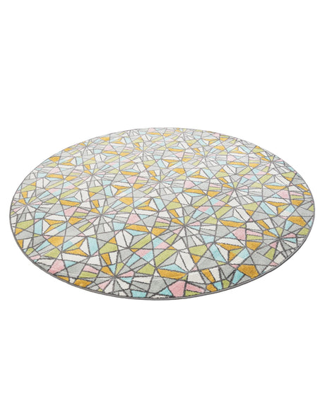 Multicolor 7' 10 x 7' 10 Whimsy Kids Round Area Rug for Baby Nursery, Toddler Playroom,  Bedrooms Playful Fun Design Easy Clean Carpet for Sale at Rug Engine