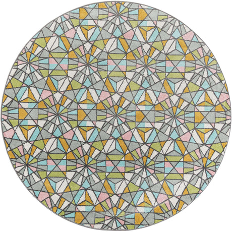 Multicolor 8' x 8' Whimsy Kids Round Rug