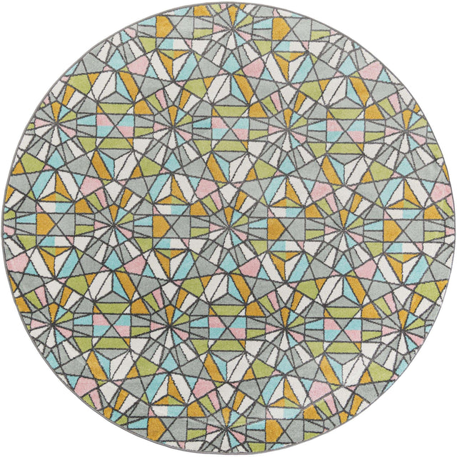 Multicolor 8' x 8' Whimsy Kids Round Rug