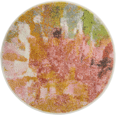 Multicolor 2' 2 x 2' 2 Whimsy Kids Round Rug