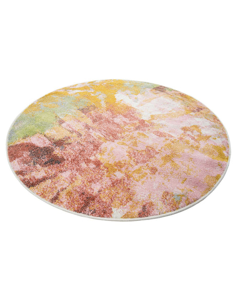 Multicolor 5' 1 x 5' 1 Whimsy Kids Round Area Rug for Baby Nursery, Toddler Playroom,  Bedrooms Playful Fun Design Easy Clean Carpet for Sale at Rug Engine