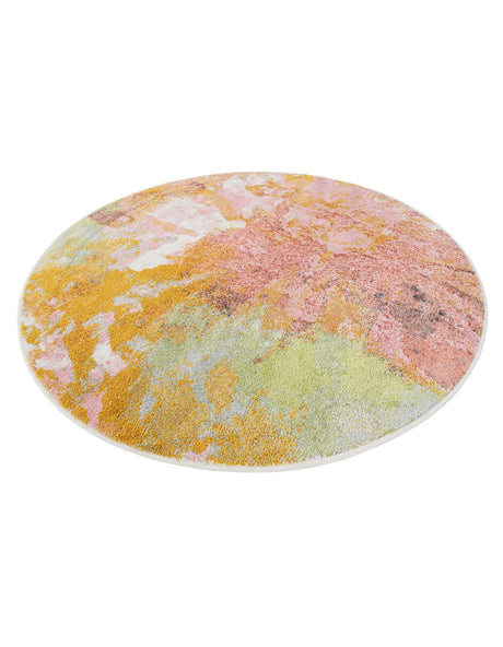 Multicolor 5' 1 x 5' 1 Whimsy Kids Round Area Rug for Baby Nursery, Toddler Playroom,  Bedrooms Playful Fun Design Easy Clean Carpet for Sale at Rug Engine