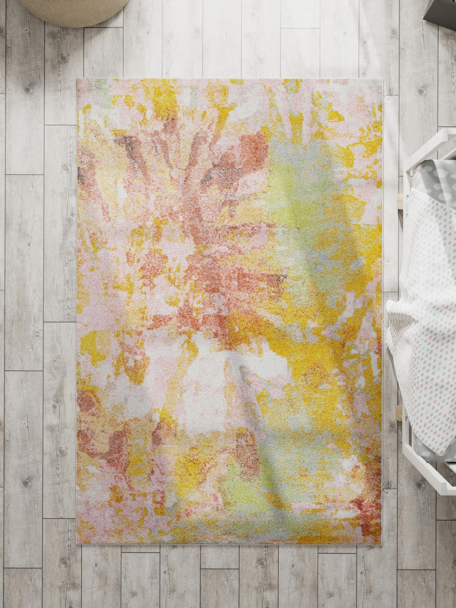 Multicolor 7' 10 x 10' Whimsy Kids Rectangle Area Rug for Baby Nursery, Toddler Playroom, Bedrooms