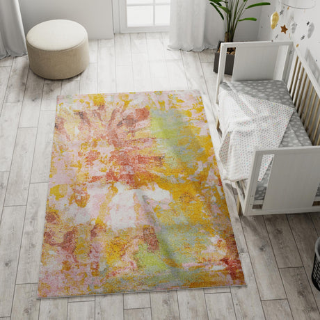 Multicolor 7' 10 x 10' Whimsy Kids Rectangle Area Rug for Baby Nursery, Toddler Playroom,  Bedrooms Playful Fun Design Easy Clean Carpet for Sale at Rug Engine