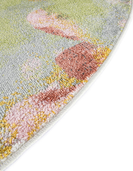 Multicolor 5' 1 x 5' 1 Whimsy Kids Round Area Rug for Baby Nursery, Toddler Playroom,  Bedrooms Playful Fun Design Easy Clean Carpet for Sale at Rug Engine