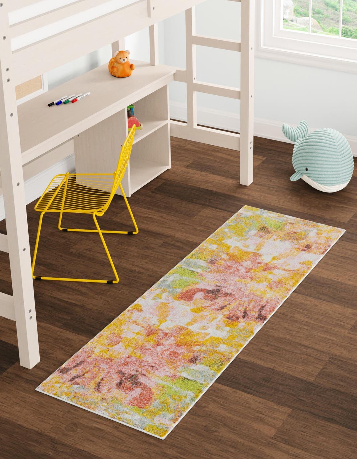 Multicolor 2' 2 x 5' 1 Whimsy Kids Runner Area Rug for Baby Nursery, Toddler Playroom, Bedrooms