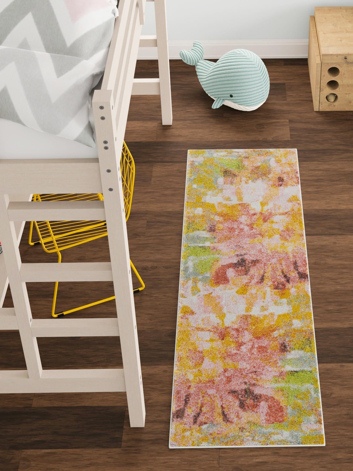 Multicolor 2' 2 x 6' 1 Whimsy Kids Runner Area Rug for Baby Nursery, Toddler Playroom, Bedrooms