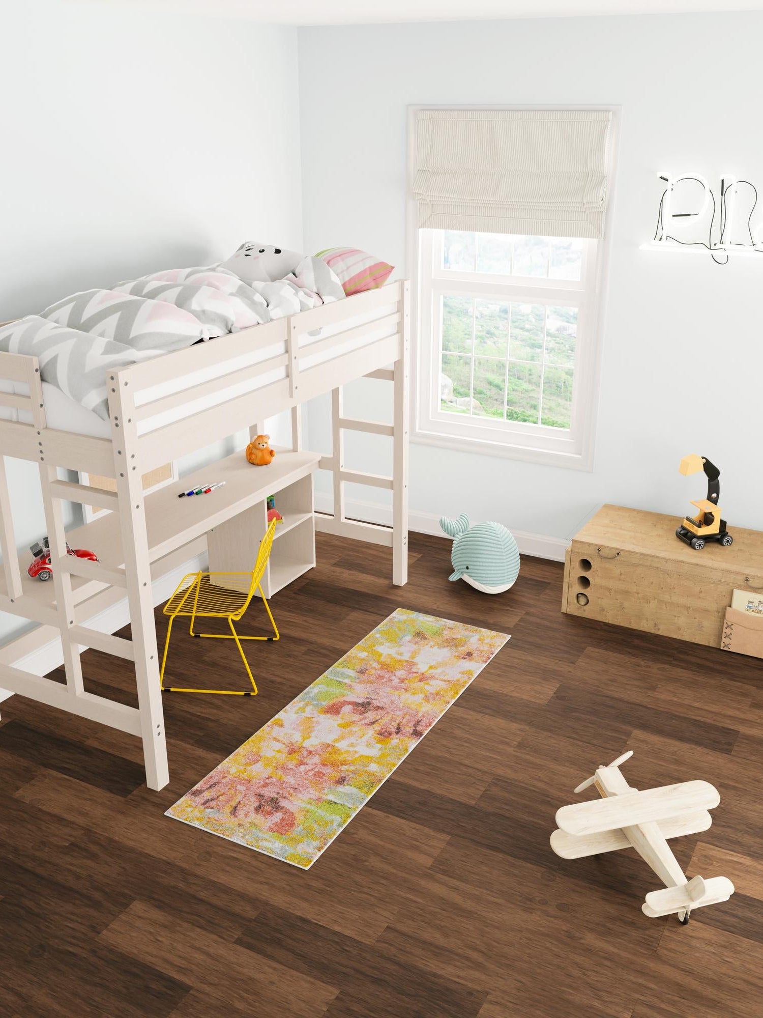 Multicolor 2' 2 x 6' 1 Whimsy Kids Runner Area Rug for Baby Nursery, Toddler Playroom, Bedrooms