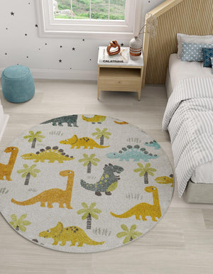 Ivory 3' 3 x 3' 3 Whimsy Kids Round Rug