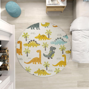 Ivory 5' 1 x 5' 1 Whimsy Kids Round Rug