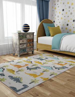 Ivory 4' 1 x 6' 1 Whimsy Kids Rectangle Rug