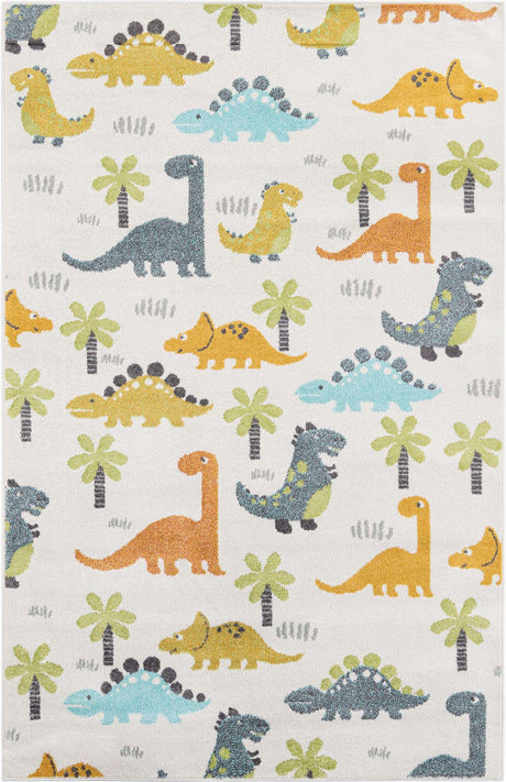 Ivory 5' 3 x 8' Whimsy Kids Rectangle Rug
