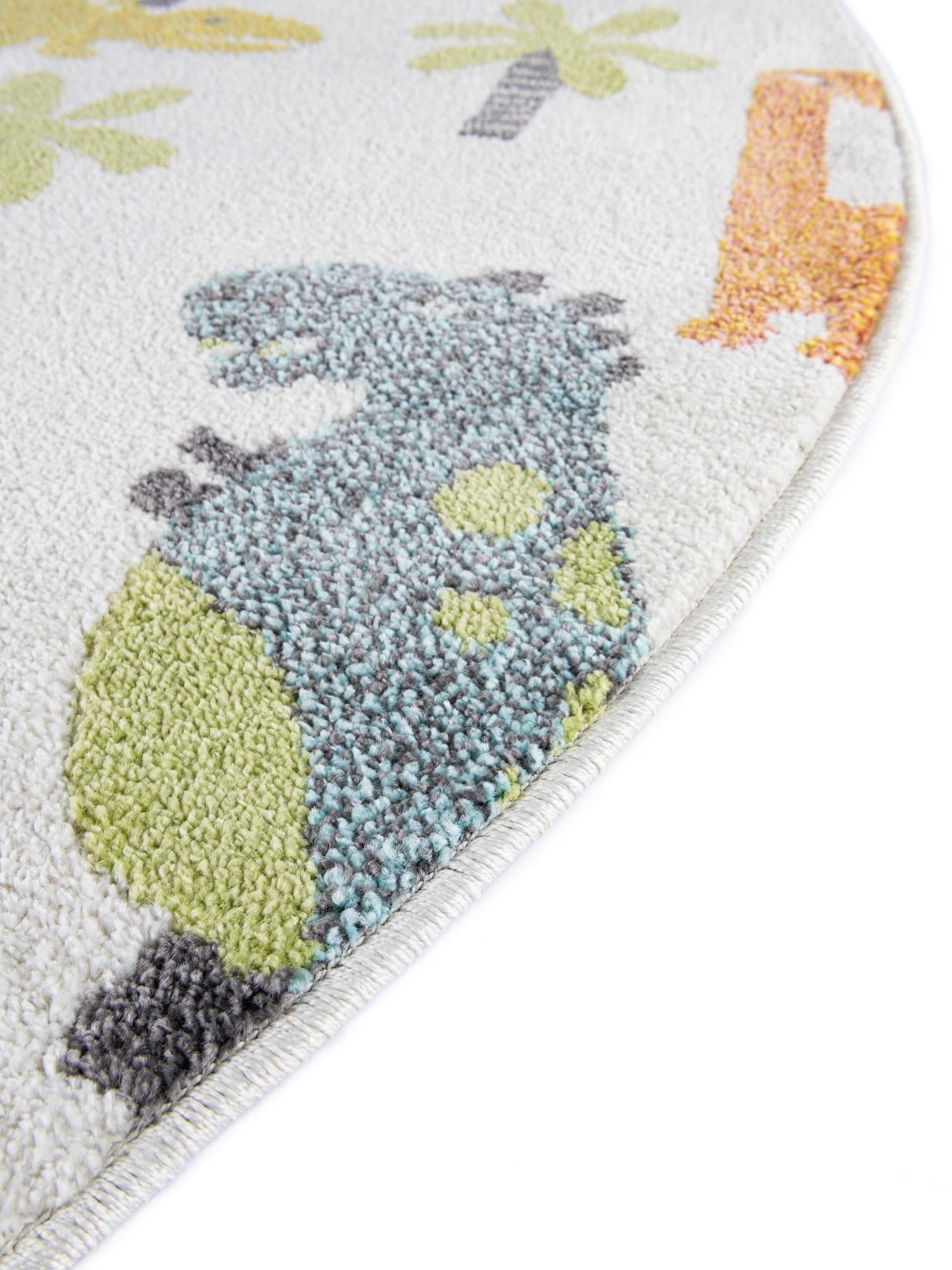 Ivory 7' 10 x 7' 10 Whimsy Kids Round Area Rug for Baby Nursery, Toddler Playroom,  Bedrooms Playful Fun Design Easy Clean Carpet for Sale at Rug Engine