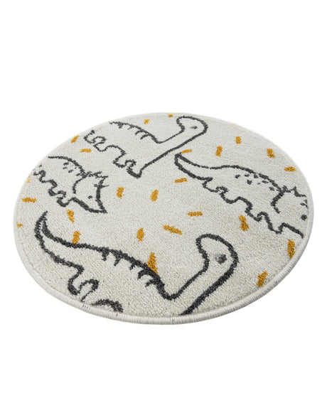 Ivory 2' 2 x 2' 2 Whimsy Kids Round Area Rug for Baby Nursery, Toddler Playroom,  Bedrooms Playful Fun Design Easy Clean Carpet for Sale at Rug Engine