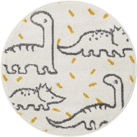 Ivory 2' 2 x 2' 2 Whimsy Kids Round Rug
