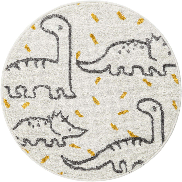 Ivory 2' 2 x 2' 2 Whimsy Kids Round Rug