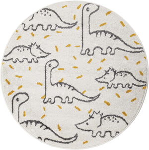 Ivory 3' 3 x 3' 3 Whimsy Kids Round Rug