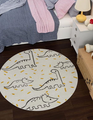 Ivory 2' 2 x 2' 2 Whimsy Kids Round Rug