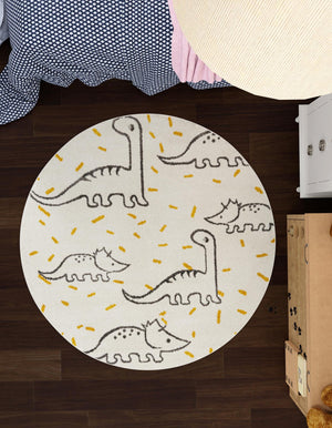 Ivory 8' x 8' Whimsy Kids Round Rug