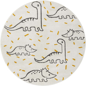 Ivory 5' 1 x 5' 1 Whimsy Kids Round Rug