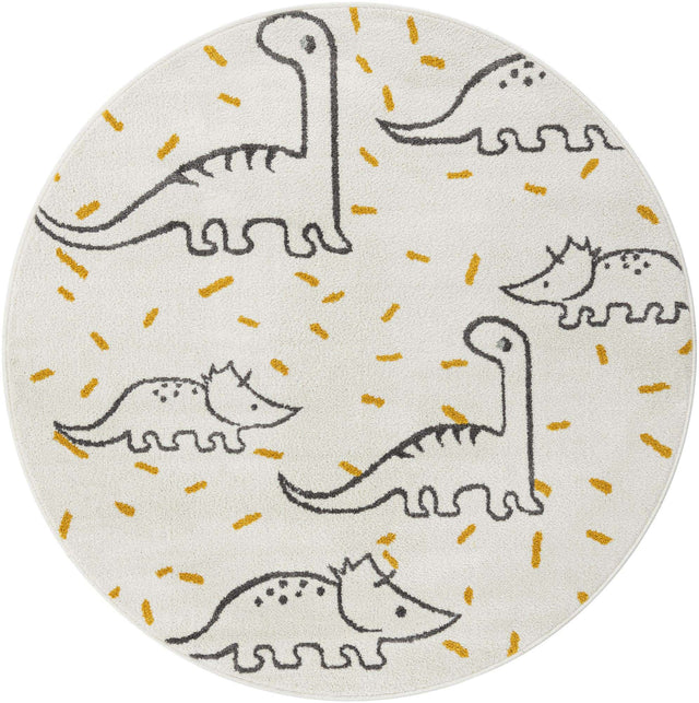 Ivory 5' 1 x 5' 1 Whimsy Kids Round Rug