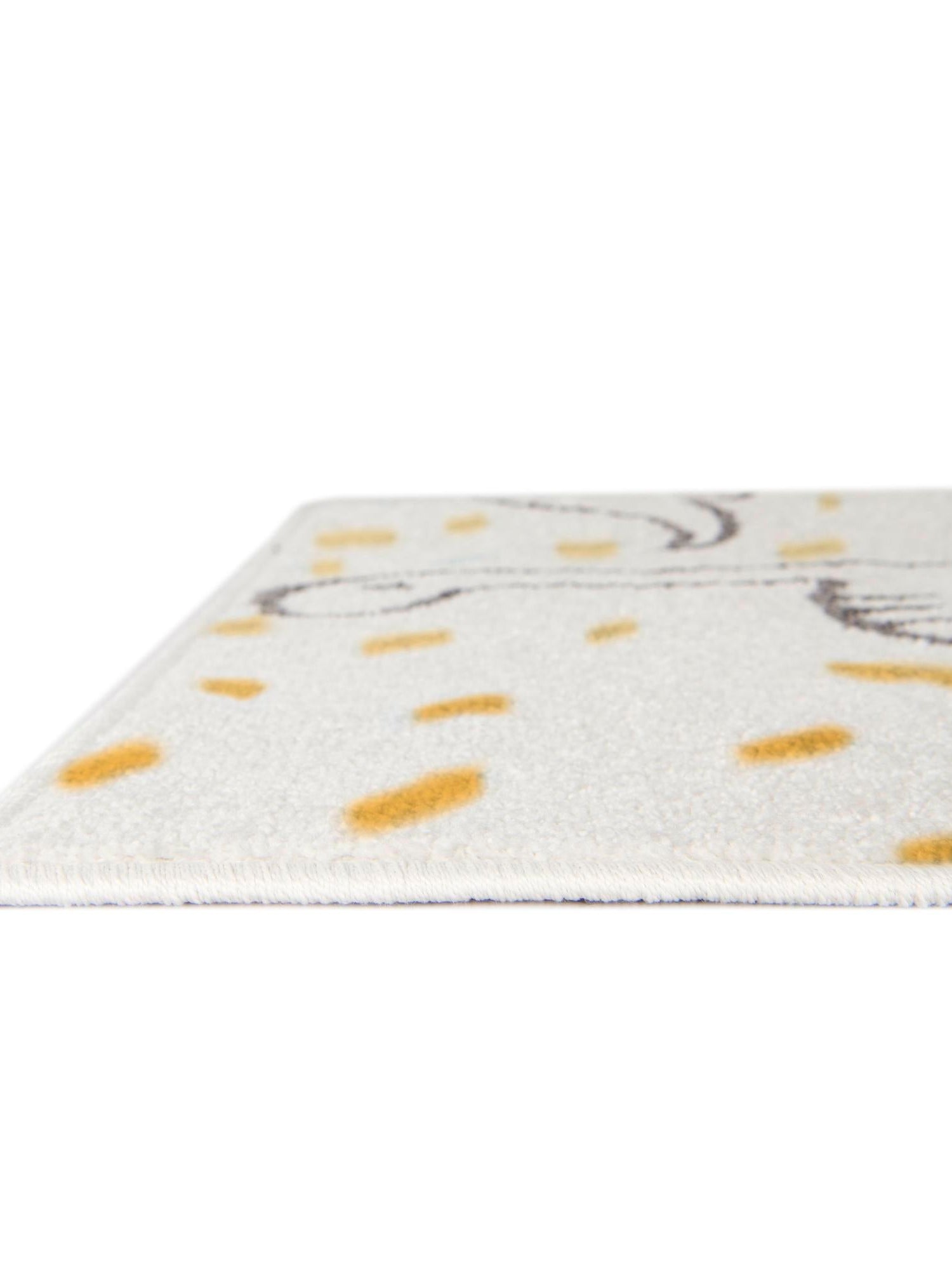 Ivory 5' 3 x 8' Whimsy Kids Rectangle Area Rug for Baby Nursery, Toddler Playroom, Bedrooms