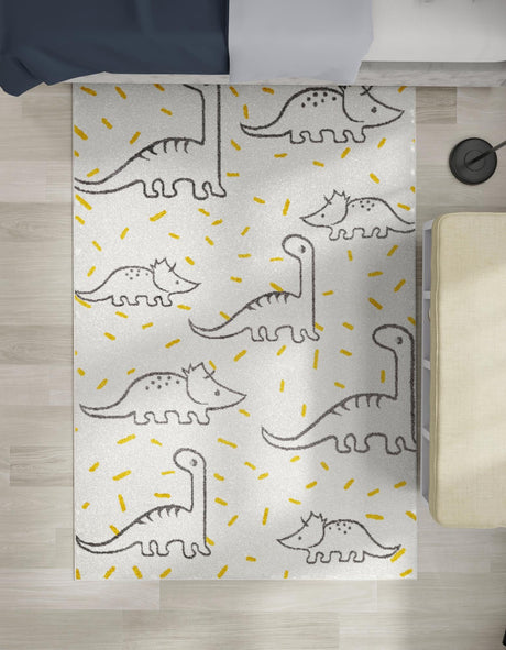 Ivory 7' 10 x 10' Whimsy Kids Rectangle Area Rug for Baby Nursery, Toddler Playroom,  Bedrooms Playful Fun Design Easy Clean Carpet for Sale at Rug Engine
