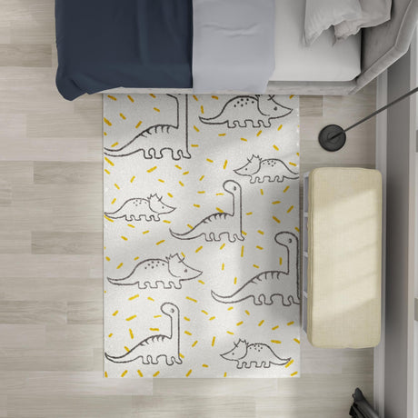 Ivory 7' 10 x 10' Whimsy Kids Rectangle Area Rug for Baby Nursery, Toddler Playroom,  Bedrooms Playful Fun Design Easy Clean Carpet for Sale at Rug Engine