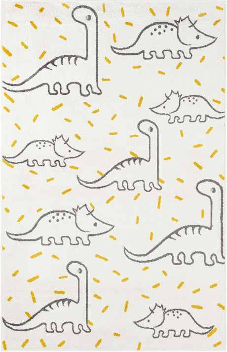 Ivory 5' 3 x 8' Whimsy Kids Rectangle Rug