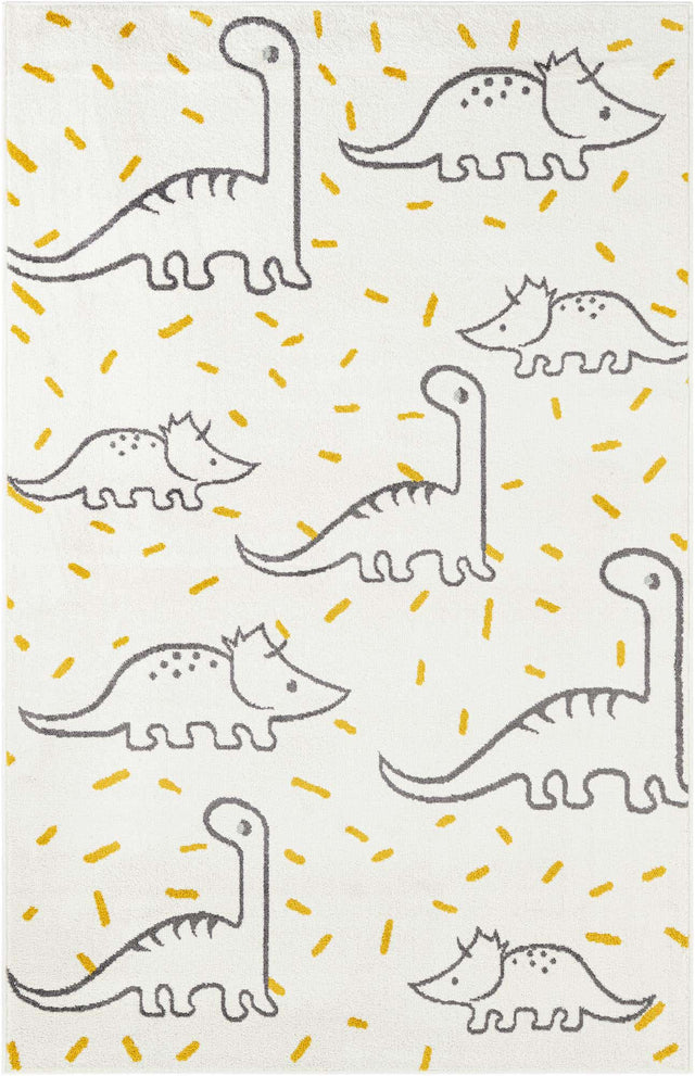 Ivory 5' 3 x 8' Whimsy Kids Rectangle Rug