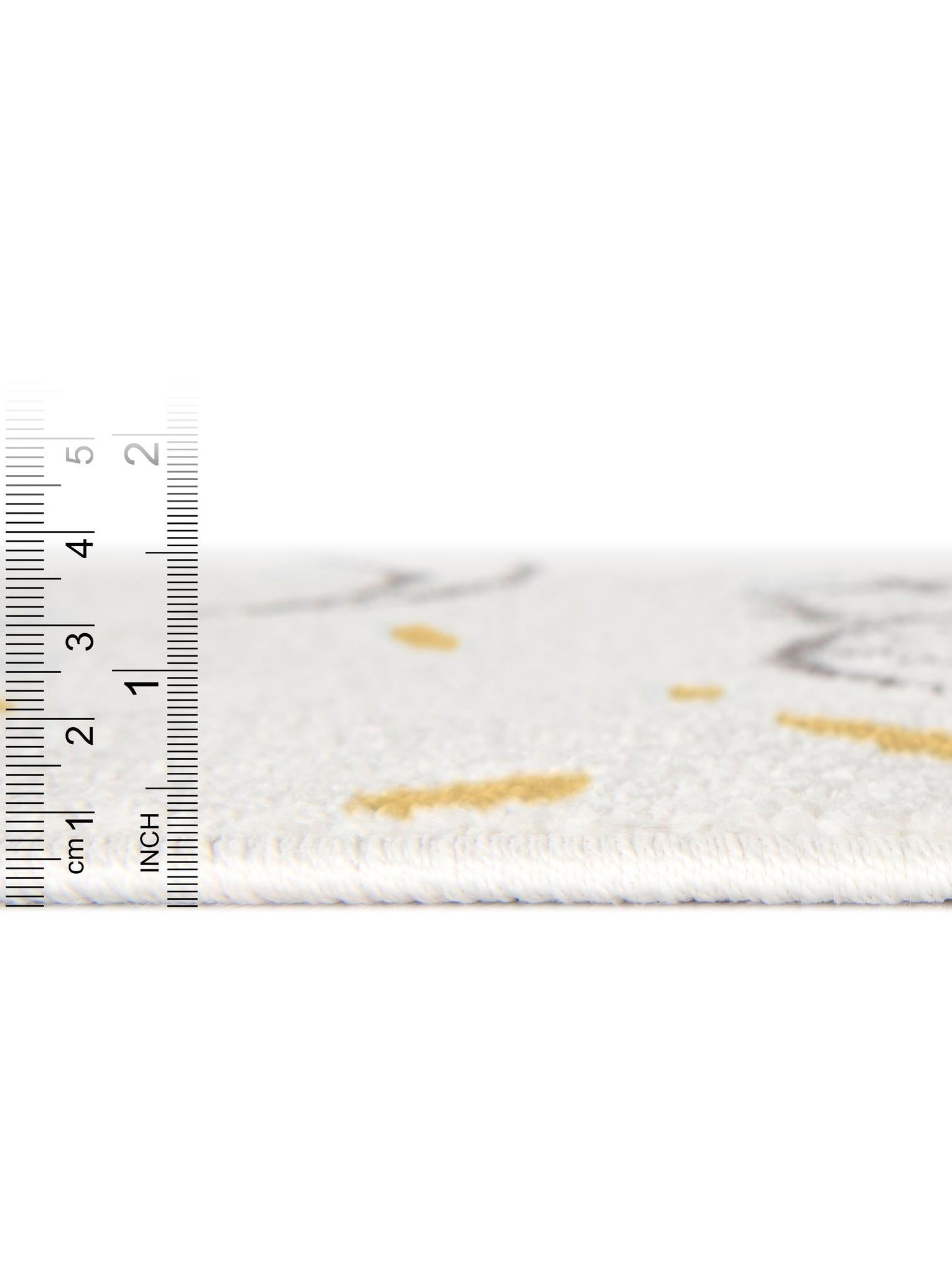 Ivory 6' 1 x 6' 1 Whimsy Kids Round Area Rug for Baby Nursery, Toddler Playroom, Bedrooms