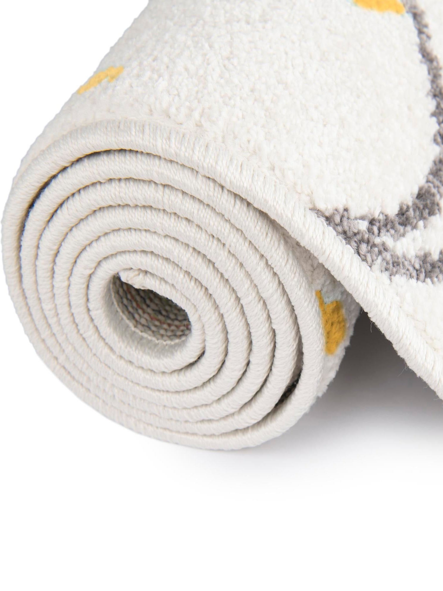 Ivory 7' 10 x 7' 10 Whimsy Kids Round Area Rug for Baby Nursery, Toddler Playroom, Bedrooms