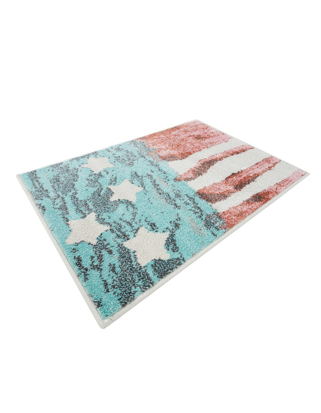 Red and Blue 2' 2 x 3' 1 Whimsy Kids Rectangle Rug