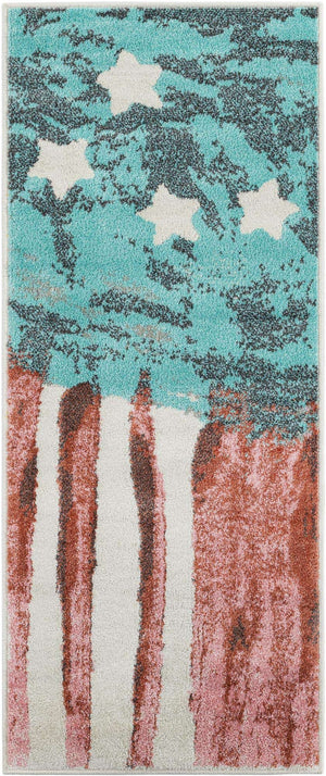 Red and Blue 2' 2 x 5' 1 Whimsy Kids Runner Rug