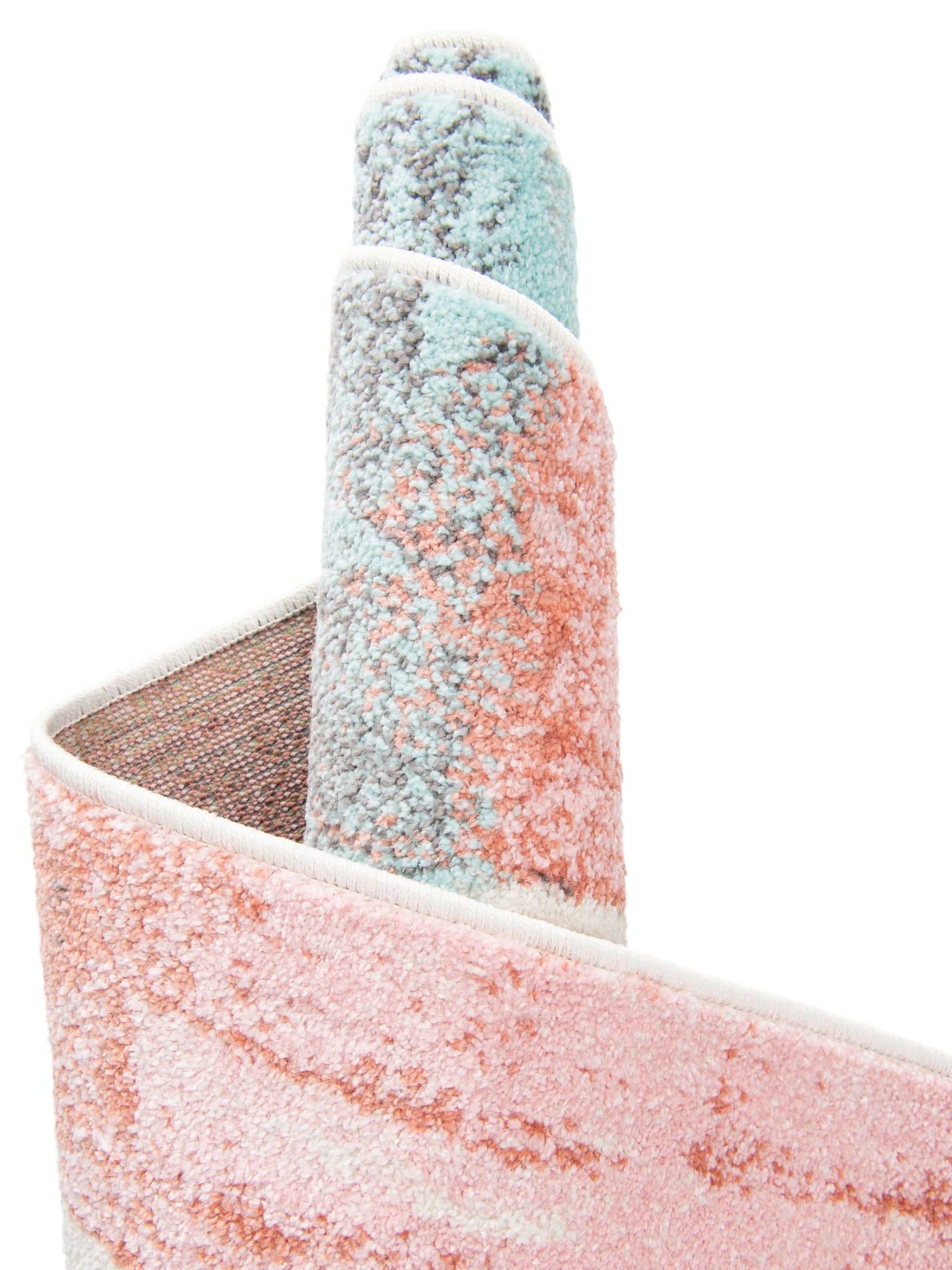 Red and Blue 4' 1 x 6' 1 Whimsy Kids Rectangle Area Rug for Baby Nursery, Toddler Playroom, Bedrooms