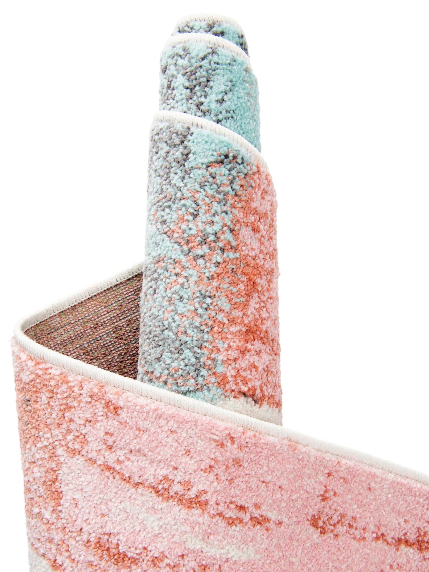 Red and Blue 2' 2 x 2' 2 Whimsy Kids Round Area Rug for Baby Nursery, Toddler Playroom, Bedrooms