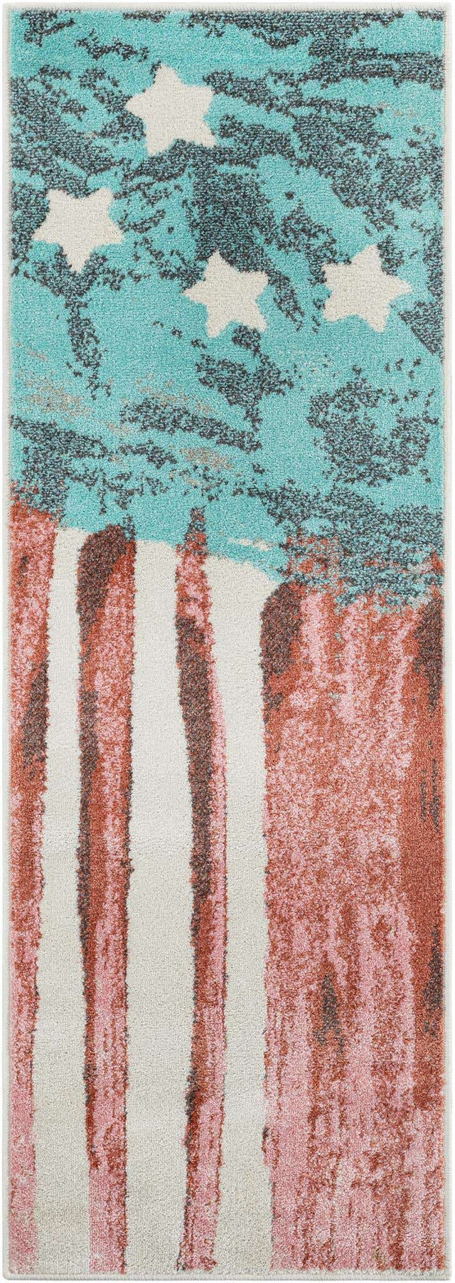 Red and Blue 2' 2 x 6' 1 Whimsy Kids Runner Rug