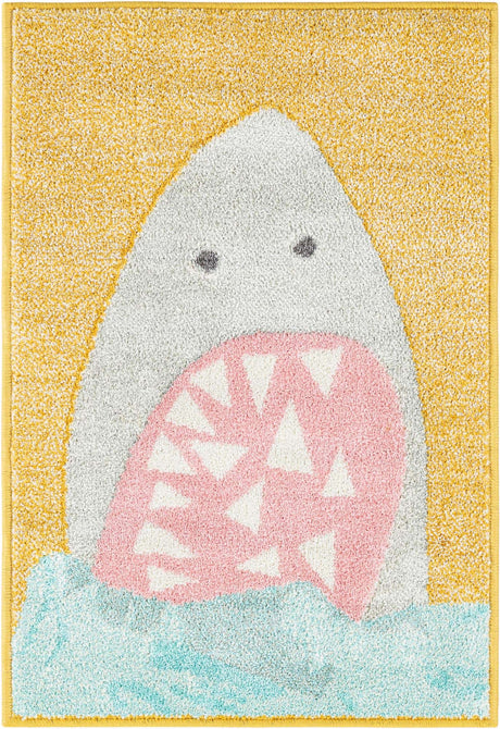 Yellow 2' 2 x 3' 1 Whimsy Kids Rectangle Rug