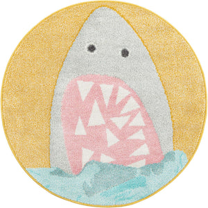 Yellow 3' 3 x 3' 3 Whimsy Kids Round Rug