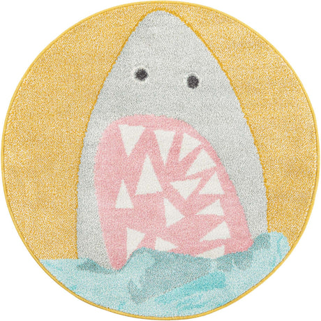 Yellow 3' 3 x 3' 3 Whimsy Kids Round Rug