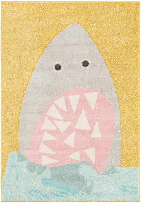 Yellow 4' 1 x 6' 1 Whimsy Kids Rectangle Rug